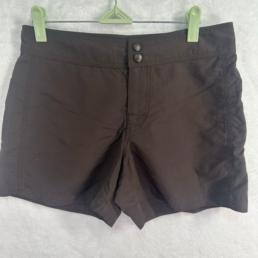 LL Bean Shorts Womens 6 Brown Supplex Nylon Hiking Outdoor Activewear‎ Zipper